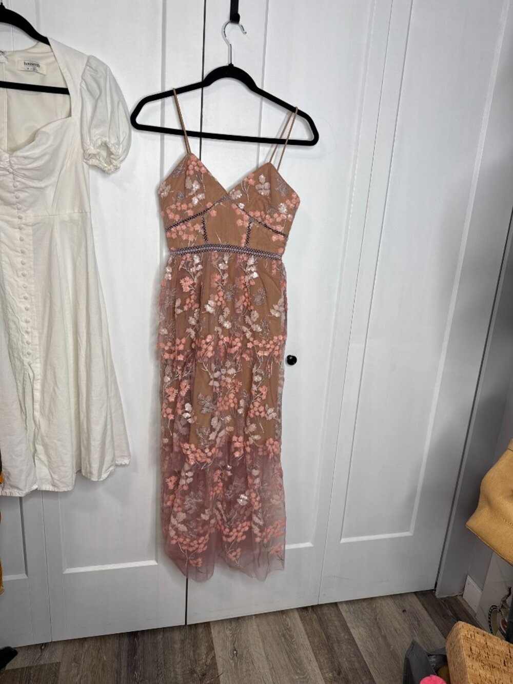 Revolve Self Portrait - US 2 - Floral embroidered Mesh Midi Dress